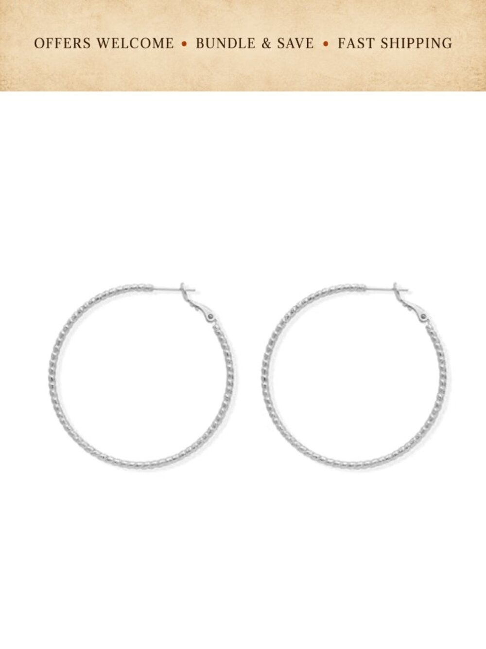 Silver Hoop Earrings Big Circle Hypoallergenic Sparkly Statement Women Jewelry